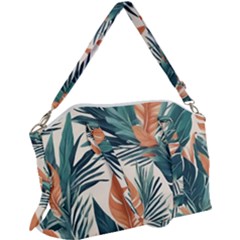 Colorful Tropical Leaf Canvas Crossbody Bag by Jack14