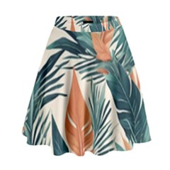 Colorful Tropical Leaf High Waist Skirt by Jack14