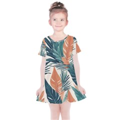 Colorful Tropical Leaf Kids  Simple Cotton Dress by Jack14