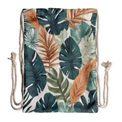 Tropical Leaf Drawstring Bag (large) by Jack14