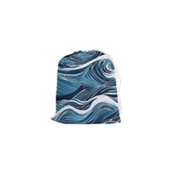 Abstract Blue Ocean Wave Drawstring Pouch (xs) by Jack14