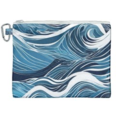 Abstract Blue Ocean Wave Canvas Cosmetic Bag (xxl) by Jack14