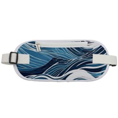 Abstract Blue Ocean Wave Rounded Waist Pouch by Jack14