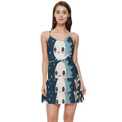 Fish Pattern Short Frill Dress