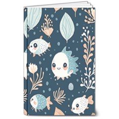 Fish Pattern 8  X 10  Softcover Notebook