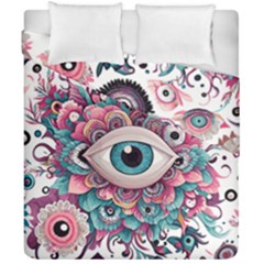 Eyes Pattern Duvet Cover Double Side (california King Size) by Valentinaart