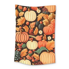 Thanksgiving Pattern Small Tapestry by Valentinaart