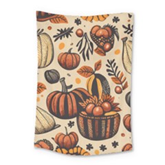 Thanksgiving Pattern Small Tapestry by Valentinaart