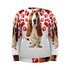 Basset Hound Gift T- Shirt Funny Basset Hound Valentine Heart Paw Basset Hound Dog Lover Valentine C Yoga Reflexion Pose T- Shirtyoga Reflexion Pose T- Shirt Women s Sweatshirt