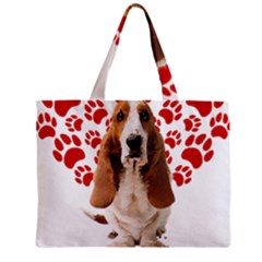 Basset Hound Gift T- Shirt Funny Basset Hound Valentine Heart Paw Basset Hound Dog Lover Valentine C Yoga Reflexion Pose T- Shirtyoga Reflexion Pose T- Shirt Zipper Mini Tote Bag