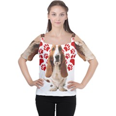 Basset Hound Gift T- Shirt Funny Basset Hound Valentine Heart Paw Basset Hound Dog Lover Valentine C Yoga Reflexion Pose T- Shirtyoga Reflexion Pose T- Shirt Cutout Shoulder T-Shirt