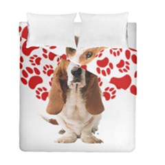 Basset Hound Gift T- Shirt Funny Basset Hound Valentine Heart Paw Basset Hound Dog Lover Valentine C Yoga Reflexion Pose T- Shirtyoga Reflexion Pose T- Shirt Duvet Cover Double Side (Full/ Double Size