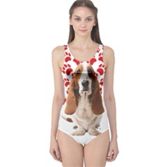 Basset Hound Gift T- Shirt Funny Basset Hound Valentine Heart Paw Basset Hound Dog Lover Valentine C Yoga Reflexion Pose T- Shirtyoga Reflexion Pose T- Shirt One Piece Swimsuit