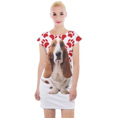 Basset Hound Gift T- Shirt Funny Basset Hound Valentine Heart Paw Basset Hound Dog Lover Valentine C Yoga Reflexion Pose T- Shirtyoga Reflexion Pose T- Shirt Cap Sleeve Bodycon Dress