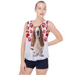 Basset Hound Gift T- Shirt Funny Basset Hound Valentine Heart Paw Basset Hound Dog Lover Valentine C Yoga Reflexion Pose T- Shirtyoga Reflexion Pose T- Shirt Bubble Hem Chiffon Tank Top