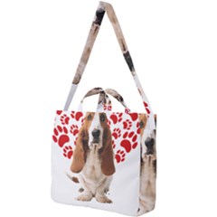 Basset Hound Gift T- Shirt Funny Basset Hound Valentine Heart Paw Basset Hound Dog Lover Valentine C Yoga Reflexion Pose T- Shirtyoga Reflexion Pose T- Shirt Square Shoulder Tote Bag