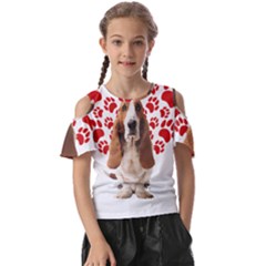 Basset Hound Gift T- Shirt Funny Basset Hound Valentine Heart Paw Basset Hound Dog Lover Valentine C Yoga Reflexion Pose T- Shirtyoga Reflexion Pose T- Shirt Kids  Butterfly Cutout T-Shirt