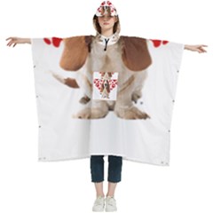 Basset Hound Gift T- Shirt Funny Basset Hound Valentine Heart Paw Basset Hound Dog Lover Valentine C Yoga Reflexion Pose T- Shirtyoga Reflexion Pose T- Shirt Women s Hooded Rain Ponchos