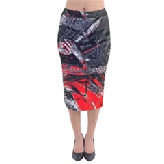 Molten Soul Velvet Midi Pencil Skirt by MRNStudios