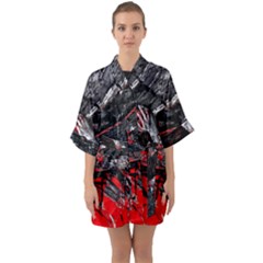 Molten Soul Half Sleeve Satin Kimono  by MRNStudios