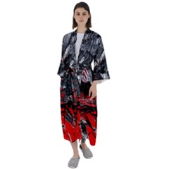 Molten Soul Maxi Satin Kimono by MRNStudios