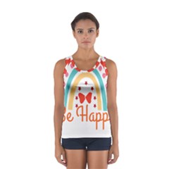 Be Happy And Smile T- Shirt Be Happy T- Shirt Yoga Reflexion Pose T- Shirtyoga Reflexion Pose T- Shirt Sport Tank Top  by hizuto