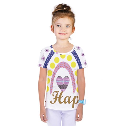 Be Happy T- Shirt Be Happy T- Shirt Yoga Reflexion Pose T- Shirtyoga Reflexion Pose T- Shirt Kids  One Piece T-shirt by hizuto