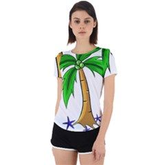 Beach Coconut Tree T- Shirt Beach Coconut Tree T- Shirt Yoga Reflexion Pose T- Shirtyoga Reflexion Pose T- Shirt Back Cut Out Sport T-shirt by hizuto