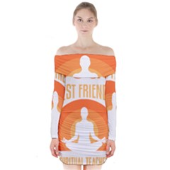 Best Friend T- Shirt Cool Dog Pet Saying T- Shirt Yoga Reflexion Pose T- Shirtyoga Reflexion Pose T- Shirt Long Sleeve Off Shoulder Dress