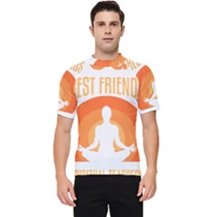 Best Friend T- Shirt Cool Dog Pet Saying T- Shirt Yoga Reflexion Pose T- Shirtyoga Reflexion Pose T- Shirt Men s Short Sleeve Rash Guard