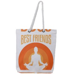 Best Friend T- Shirt Cool Dog Pet Saying T- Shirt Yoga Reflexion Pose T- Shirtyoga Reflexion Pose T- Shirt Full Print Rope Handle Tote (Large)