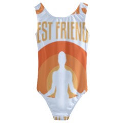 Best Friend T- Shirt Cool Dog Pet Saying T- Shirt Yoga Reflexion Pose T- Shirtyoga Reflexion Pose T- Shirt Kids  Cut-out Back One Piece Swimsuit