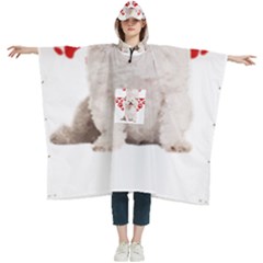 Bichon Frise Gift T- Shirt Cool Bichon Frise Valentine Heart Paw Bichon Frise Dog Lover Valentine Co Yoga Reflexion Pose T- Shirtyoga Reflexion Pose T- Shirt Women s Hooded Rain Ponchos