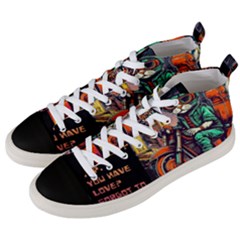 A Little Cat Men s Mid-top Canvas Sneakers by Internationalstore