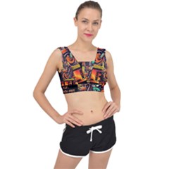 A Little Cat V-back Sports Bra by Internationalstore