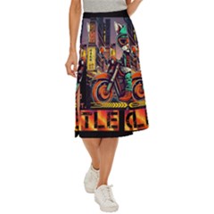 A Little Cat Midi Panel Skirt by Internationalstore