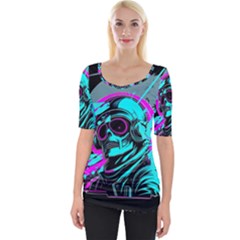 Aesthetic art  Wide Neckline T-Shirt