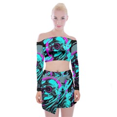 Aesthetic art  Off Shoulder Top with Mini Skirt Set