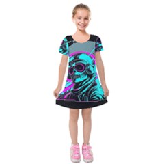 Aesthetic art  Kids  Short Sleeve Velvet Dress