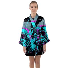 Aesthetic art  Long Sleeve Satin Kimono