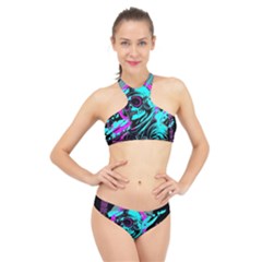 Aesthetic art  High Neck Bikini Set