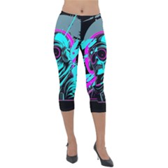 Aesthetic Art  Lightweight Velour Capri Leggings 