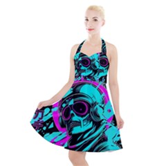 Aesthetic art  Halter Party Swing Dress 