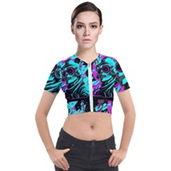 Aesthetic art  Short Sleeve Cropped Jacket