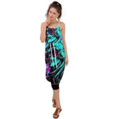 Aesthetic art  Waist Tie Cover Up Chiffon Dress