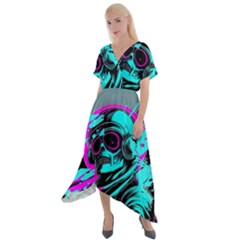 Aesthetic art  Cross Front Sharkbite Hem Maxi Dress