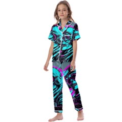 Aesthetic art  Kids  Satin Short Sleeve Pajamas Set