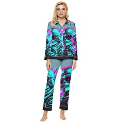 Aesthetic art  Womens  Long Sleeve Velvet Pocket Pajamas Set