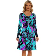 Aesthetic Art  Long Sleeve Dress With Pocket by Internationalstore