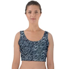 Ceramics Broken  Velvet Crop Top by Internationalstore